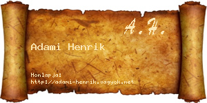 Adami Henrik névjegykártya